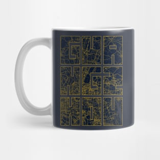 Guangzhou, China City Map Typography - Gold Art Deco Mug